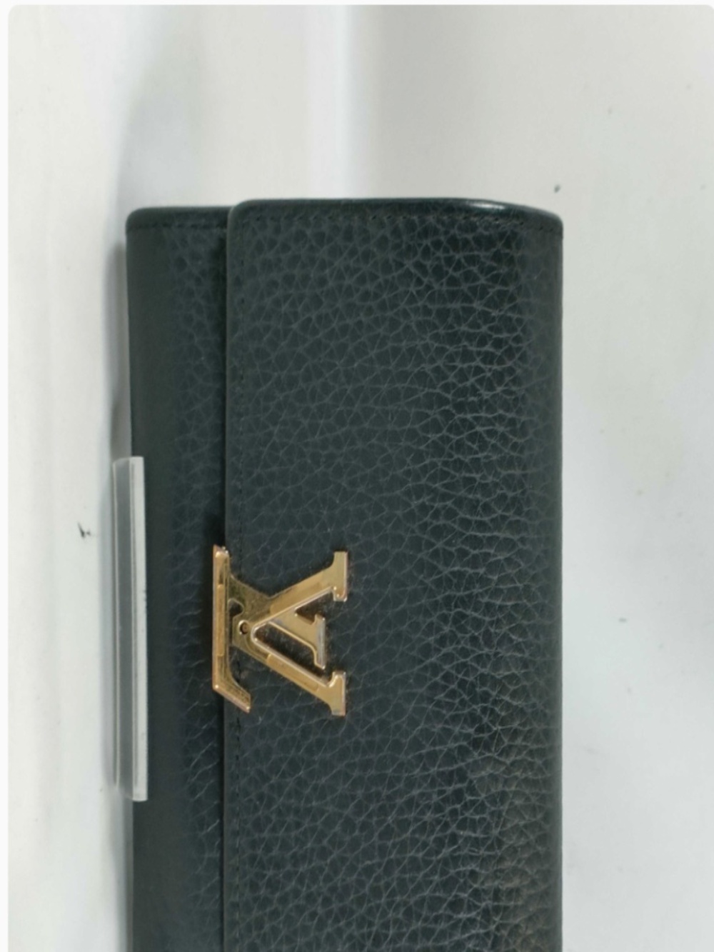 Louis Vuitton Capucines Compact Wallet Black Pink Leather Gold LV
